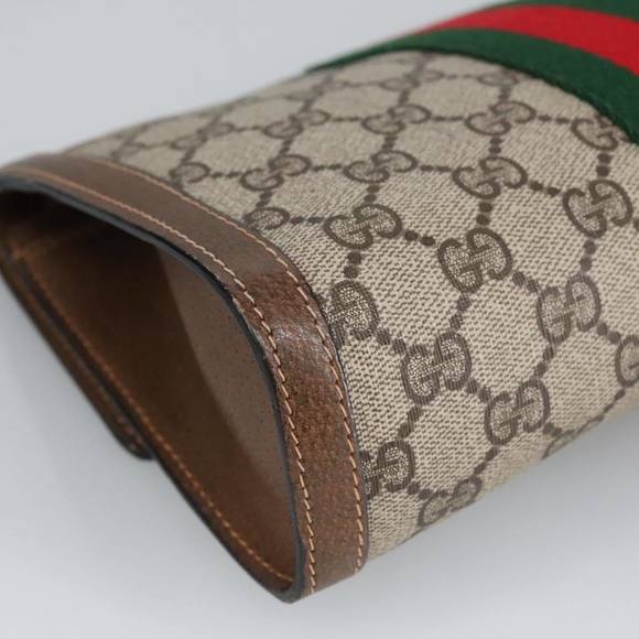 GUCCI GG Supreme Web Sherry Line Clutch Bag Beige 41 014 3087 25 Auth bs19581 - Picture 16 of 16